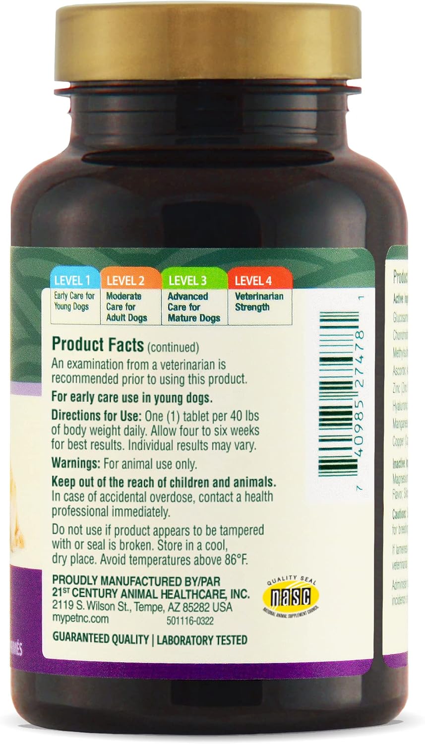 Petnc Natural Care Hip and Joint Health Early Mobility Chewables for Dogs 60 Masticables