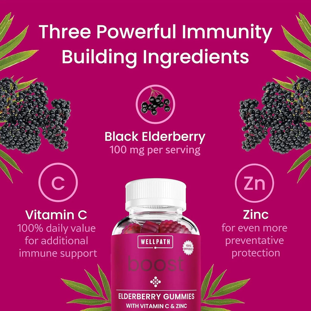 WELLPATH - WellPath Boost Elderberry Gummies with Zinc & Vitamin C 60 Gomitas - The Red Vitamin MX - Suplementos Alimenticios - {{ shop.shopifyCountryName }}