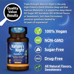 NATURE'S NIGHT - Nature's Night Triple Strength Quick Dissolve Melatonin 15Mg. 90 Tabletas - The Red Vitamin MX - Suplementos Alimenticios - {{ shop.shopifyCountryName }}