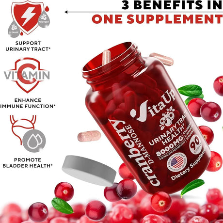 VITAUP - VitaUp D-mannose 1000Mg. with Cranberry and Vitamin C 90 Capsulas - The Red Vitamin MX - Suplementos Alimenticios - {{ shop.shopifyCountryName }}