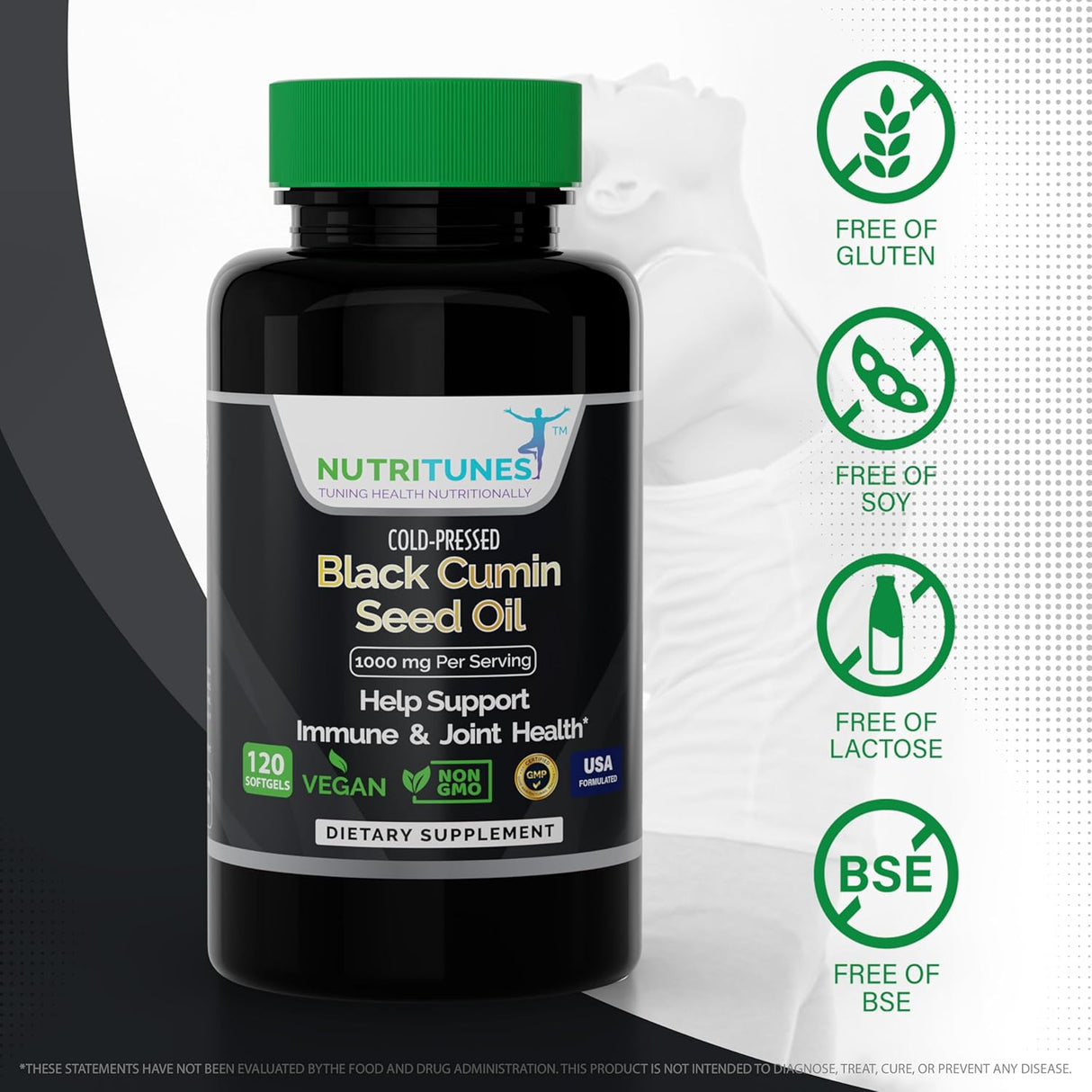 Nutritunes Black Cumin Seed Oil 1000Mg. 120 Capsulas Blandas