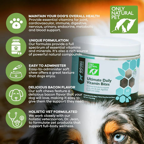ONLY NATURAL PET - Only Natural Pet Ultimate Daily Vitamins 60 Masticables - The Red Vitamin MX - Multivitamínicos Para Perros - {{ shop.shopifyCountryName }}