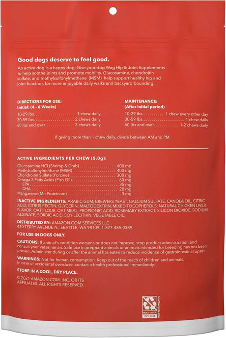 WAG - Wag Hip & Joint Soft Chews for Dogs 120 Masticables - The Red Vitamin MX - Cuidado De Cadera Y Articulaciones Para Perros - {{ shop.shopifyCountryName }}