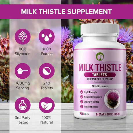 NATURAL FOUNDATION - Natural Foundation Supplements Milk Thistle 7000Mg. 240 Tabletas - The Red Vitamin MX - Suplementos Alimenticios - {{ shop.shopifyCountryName }}