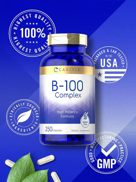 CARLYLE - Carlyle B-100 Complex 250 Capsulas - The Red Vitamin MX - Suplementos Alimenticios - {{ shop.shopifyCountryName }}
