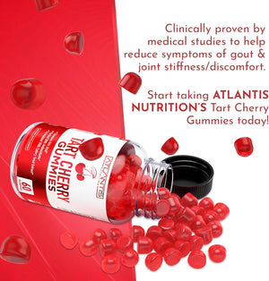 Atlantis Nutrition Tart Cherry Gummies with Celery Seed Extract 60 Gomitas