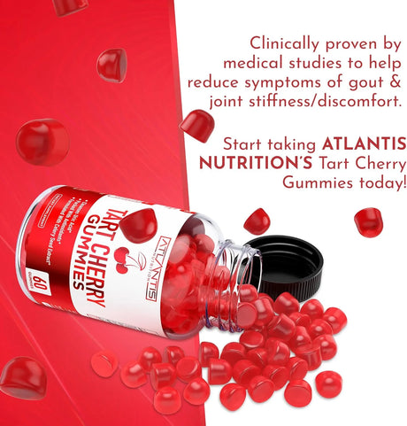 ATLANTIS NUTRITION - Atlantis Nutrition Tart Cherry Gummies with Celery Seed Extract 60 Gomitas - The Red Vitamin MX - Suplementos Alimenticios - {{ shop.shopifyCountryName }}