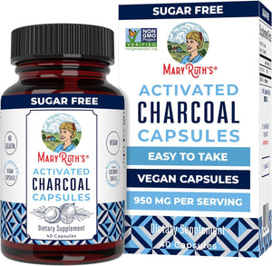 MaryRuth Organics Activated Charcoal 950Mg. 40 Capsulas