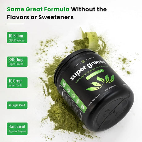 NUTRACHAMPS - NutraChamps Super Greens Powder Unflavored 234Gr. - The Red Vitamin MX - Suplementos Alimenticios - {{ shop.shopifyCountryName }}