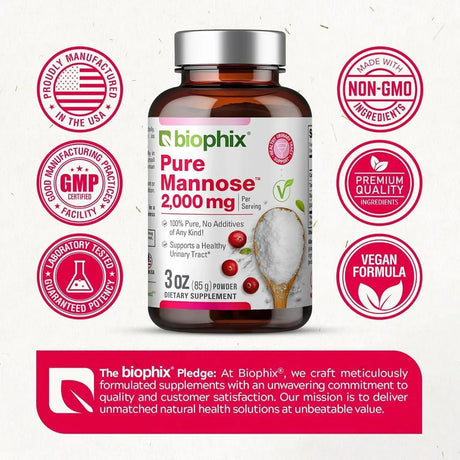 BIOPHIX - Biophix Pure Mannose 2000Mg. 85Gr. - The Red Vitamin MX - Suplementos Alimenticios - {{ shop.shopifyCountryName }}