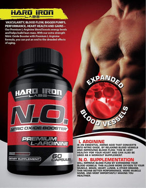 HARD IRON LABS - Hard Iron Labs N.O. Nitric Oxide Booster with L-Arginine, L-Citrulline, Beta Alanine, AAKG 60 Capsulas - The Red Vitamin MX - Suplementos Alimenticios - {{ shop.shopifyCountryName }}