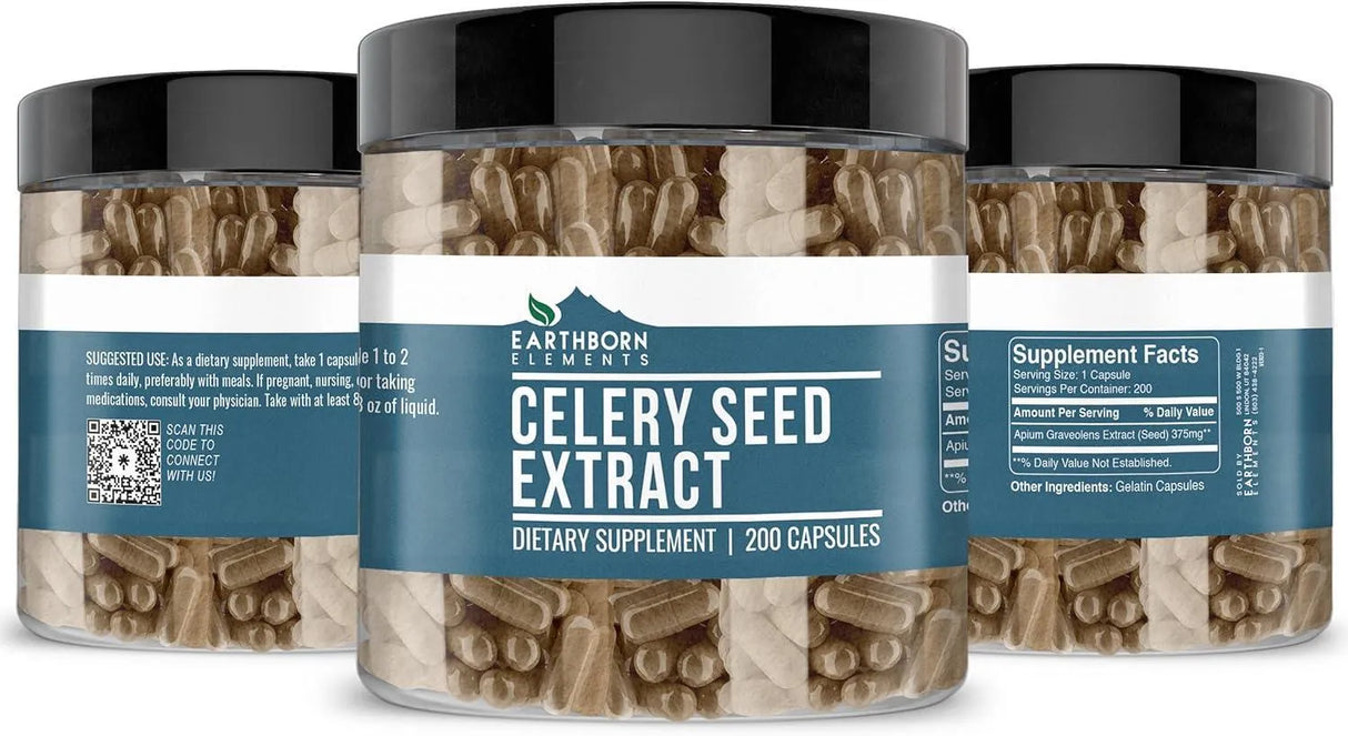 EARTHBORN ELEMENTS - Earthborn Elements Celery Seed Extract 200 Capsulas - The Red Vitamin MX - Suplementos Alimenticios - {{ shop.shopifyCountryName }}