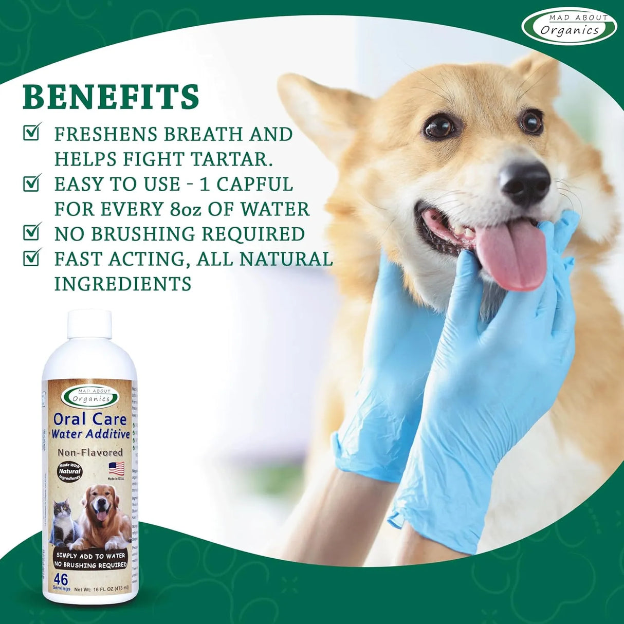 MAD ABOUT ORGANICS - Mad About Organics Oral Care Water Additive for Cats & Dogs Non-Flavored 473Ml. - The Red Vitamin MX - Cuidado Dental Para Perros - {{ shop.shopifyCountryName }}