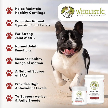 WHOLISTIC PET ORGANICS - Wholistic Pet Organics Run Free Dog Joint Supplement 113Gr. - The Red Vitamin MX - Cuidado De Cadera Y Articulaciones Para Perros - {{ shop.shopifyCountryName }}