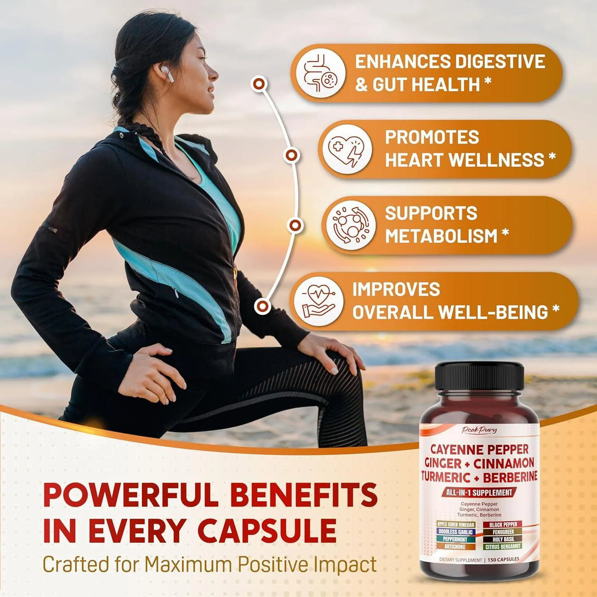 PEAK PURY - Peak Pury Cayenne Pepper Ginger Turmeric Berberine 150 Capsulas - The Red Vitamin MX - Suplementos Alimenticios - {{ shop.shopifyCountryName }}