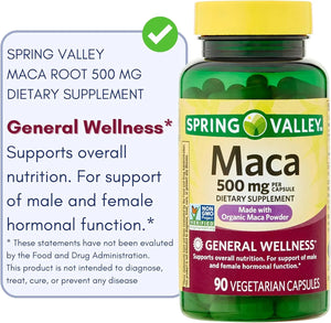 SPRING VALLEY - Spring Valley Maca Root 500Mg. 90 Capsulas - The Red Vitamin MX - Suplementos Alimenticios - {{ shop.shopifyCountryName }}