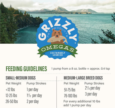 GRIZZLY PET - Grizzly Pet Products Algal Plus Omega 3-6-9 for Dogs and Cats 8 Fl.Oz. - The Red Vitamin MX - Aceite De Pescado Para Perros - {{ shop.shopifyCountryName }}