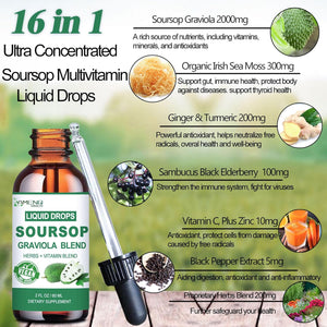 AMENQ hHEALTH Soursop Graviola Liquid Drops 2 Fl.Oz.