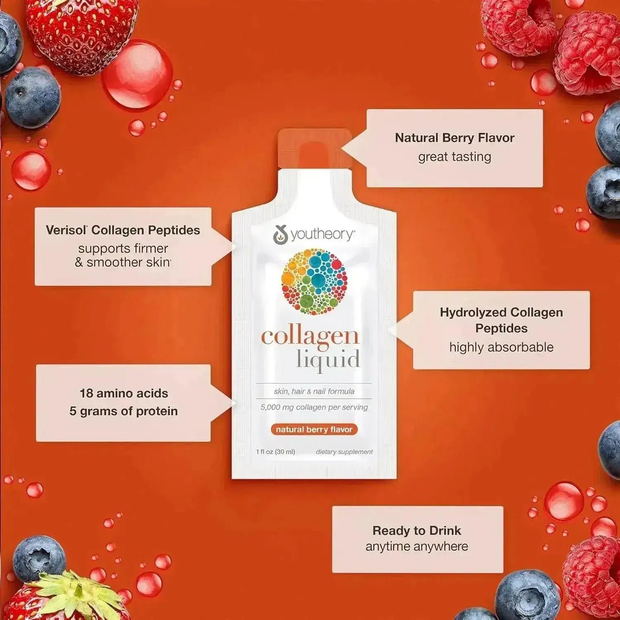 YOUTHEORY - Youtheory Collagen Liquid 12 Paquetes 2 Pack - The Red Vitamin MX - Suplementos Alimenticios - {{ shop.shopifyCountryName }}