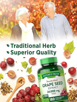 NATURE'S TRUTH - Nature's Truth Grape Seed Extract 24,000Mg. 180 Capsulas - The Red Vitamin MX - Suplementos Alimenticios - {{ shop.shopifyCountryName }}