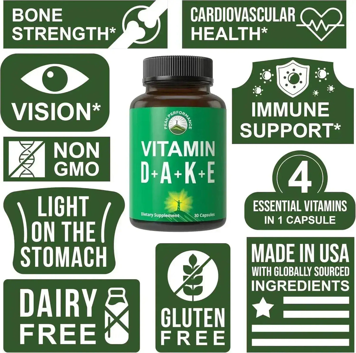 PEAK PERFORMANCE - Peak Performance DAKE Vitamin Supplement 30 Capsulas - The Red Vitamin MX - Suplementos Alimenticios - {{ shop.shopifyCountryName }}