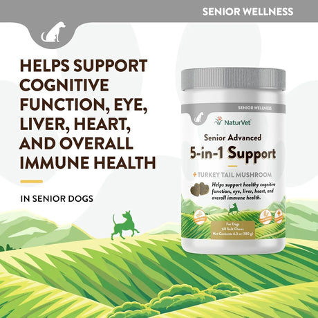 NATURVET - NaturVet Senior Advanced 5-in-1 Support Dog 60 Masticables - The Red Vitamin MX - Multivitamínicos Para Perros - {{ shop.shopifyCountryName }}