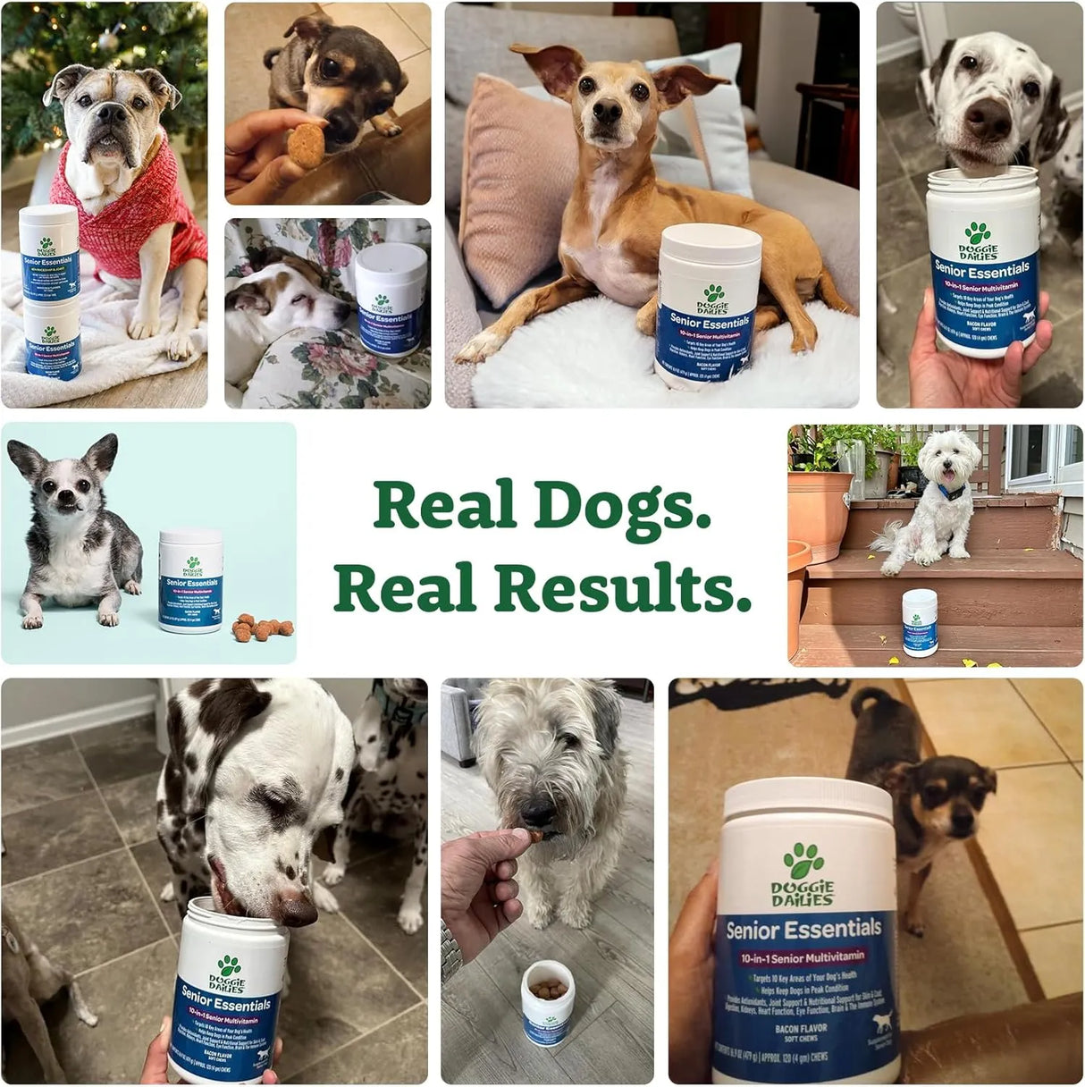DOGGIE DAILIES - Doggie Dailies Senior Essentials Multivitamin for Dogs Bacon Flavor 120 Masticables - The Red Vitamin MX - Multivitamínicos Para Perros - {{ shop.shopifyCountryName }}