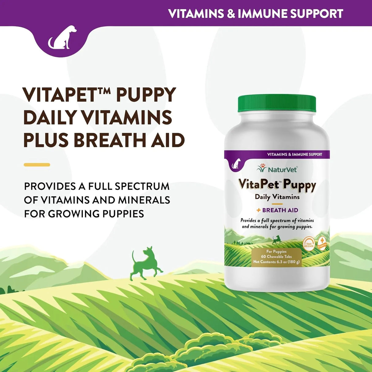 NATURVET - NaturVet VitaPet Puppy Daily Vitamins Plus Breath Aid for Puppies 60 Tabletas Masticables - The Red Vitamin MX - Multivitamínicos Para Perros - {{ shop.shopifyCountryName }}