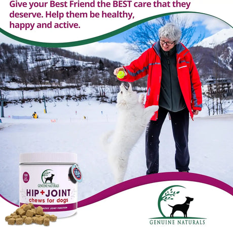 GENUINE NATURALS - Genuine Naturals Hip and Joint Supplement for Dogs 120 Masticables - The Red Vitamin MX - Cuidado De Cadera Y Articulaciones Para Perros - {{ shop.shopifyCountryName }}