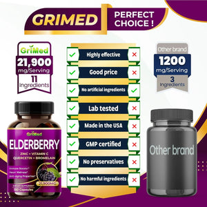 GRIMED - GriMed Elderberry 21,900Mg. 150 Capsulas - The Red Vitamin MX - Suplementos Alimenticios - {{ shop.shopifyCountryName }}