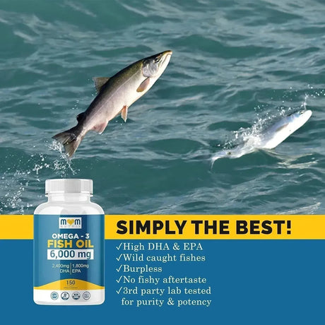 MOM NUTRIX - MOM NUTRIX Omega 3 Fish Oil 6000Mg. 150 Capsulas Blandas - The Red Vitamin MX - Suplementos Alimenticios - {{ shop.shopifyCountryName }}
