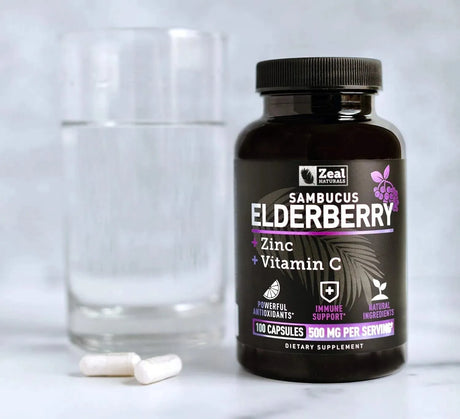 ZEAL NATURALS - Zeal Naturals Max Strength Elderberry 500Mg. 100 Capsulas - The Red Vitamin MX - Suplementos Alimenticios - {{ shop.shopifyCountryName }}