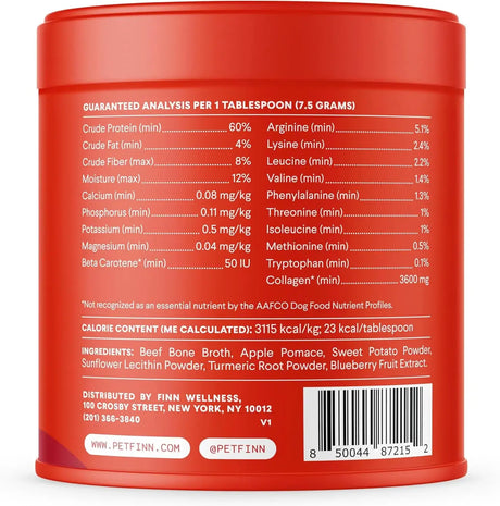 FINN - Finn Bone Broth Plus for Dogs Joint & Mobility Topper 227Gr. - The Red Vitamin MX - Cuidado De Cadera Y Articulaciones Para Perros - {{ shop.shopifyCountryName }}