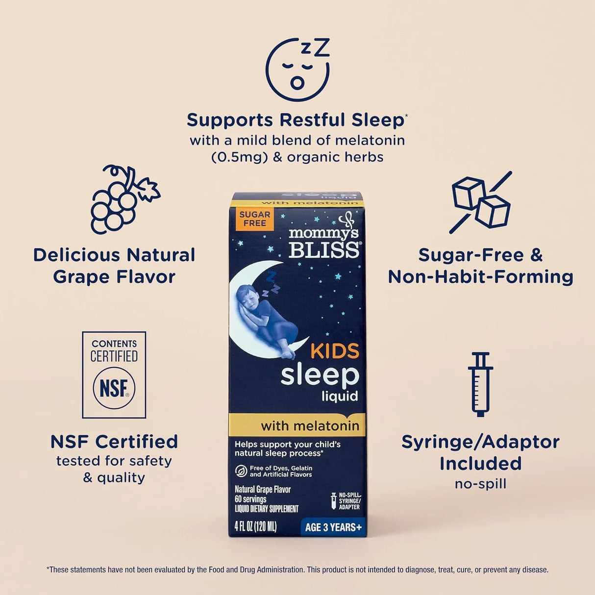 MOMMY'S BLISS - Mommy's Bliss Kids Sleep Liquid with Melatonin & Calming Herbs 4 Fl.Oz. - The Red Vitamin MX - Suplementos Alimenticios - {{ shop.shopifyCountryName }}