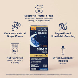 MOMMY'S BLISS - Mommy's Bliss Kids Sleep Liquid with Melatonin & Calming Herbs 4 Fl.Oz. - The Red Vitamin MX - Suplementos Alimenticios - {{ shop.shopifyCountryName }}