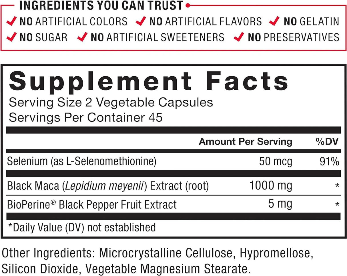 FORCE FACTOR - FORCE FACTOR Black Maca Root 1000Mg. 100 Capsulas - The Red Vitamin MX - Suplementos Alimenticios - {{ shop.shopifyCountryName }}