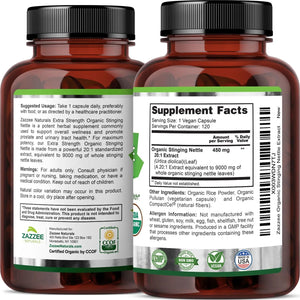 ZAZZEE NATURALS - Zazzee USDA Organic Stinging Nettle 20:1 Extract 120 Capsulas - The Red Vitamin MX - Suplementos Alimenticios - {{ shop.shopifyCountryName }}