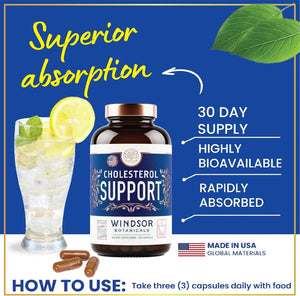 WINDSOR BOTANICALS - WINDSOR BOTANICALS Cholesterol Support 90 Capsulas - The Red Vitamin MX - Suplementos Alimenticios - {{ shop.shopifyCountryName }}