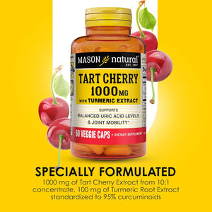 MASON NATURAL Tart Cherry Extract 1000Mg. with Standardized Turmeric 60 Capsulas