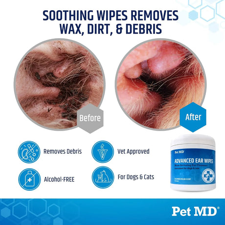 PET MD - Pet MD Cat and Dog Advanced Ear Cleaner Wipes 100 Toallitas - The Red Vitamin MX - Cuidado Del Oído De Perros - {{ shop.shopifyCountryName }}