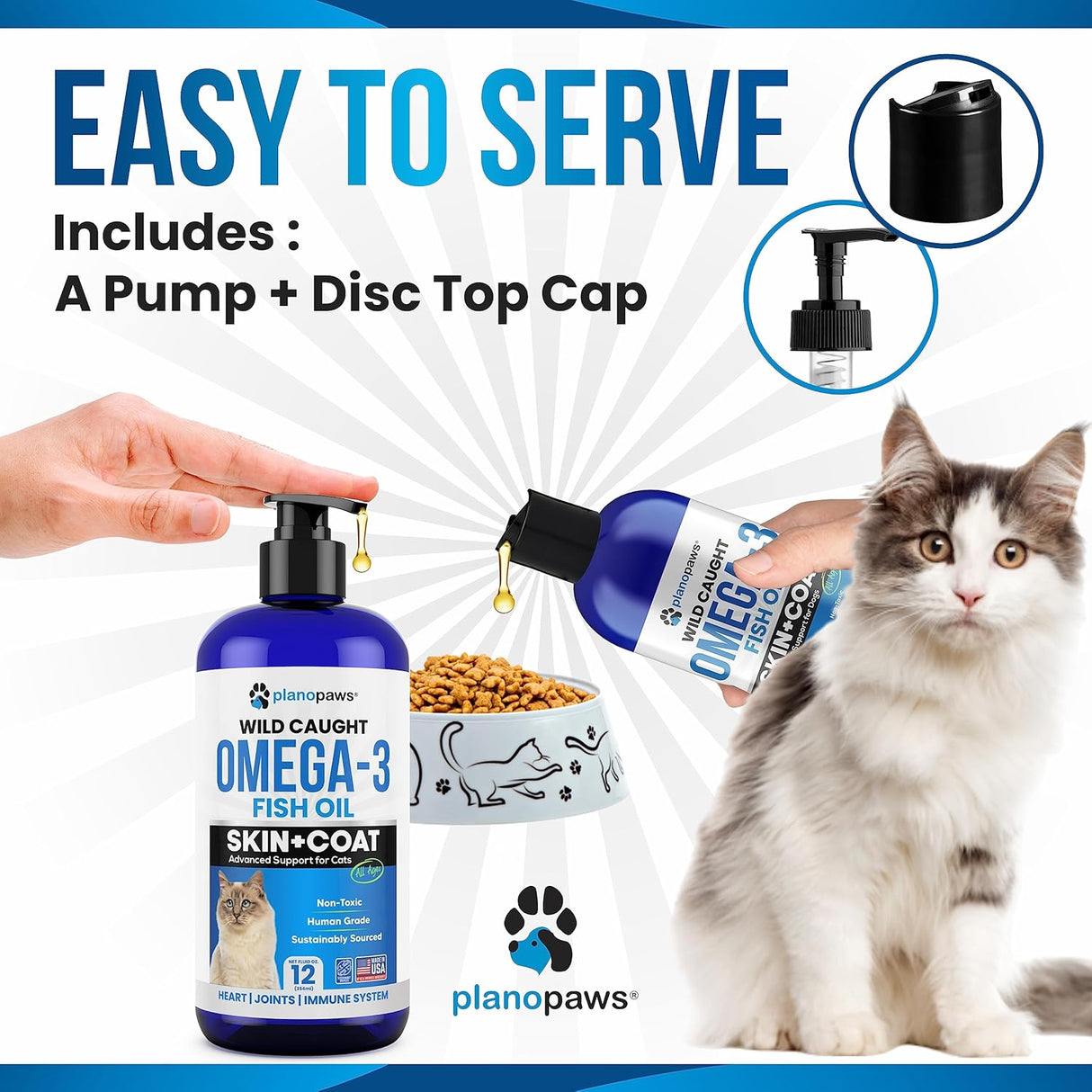 Planopaws Omega 3 Fish Oil for Cats 12 Fl.Oz.
