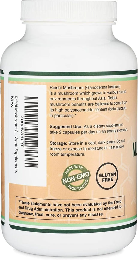 DOUBLE WOOD SUPPLEMENTS - Double Wood Supplements Reishi Mushroom 1000Mg. 300 Capsulas - The Red Vitamin MX - Suplementos Alimenticios - {{ shop.shopifyCountryName }}