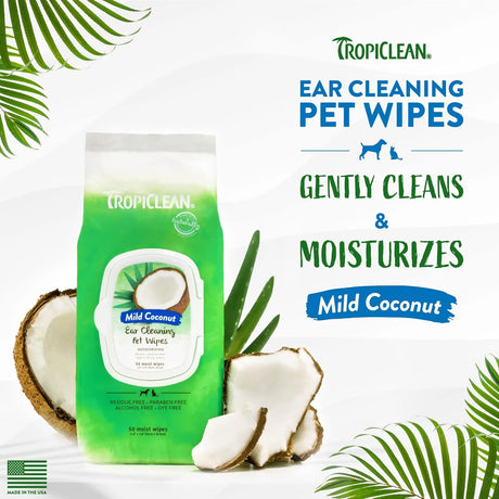 TROPICLEAN - TropiClean Dog Ear Wipes 50 Toallitas - The Red Vitamin MX - Cuidado Del Oído De Perros - {{ shop.shopifyCountryName }}