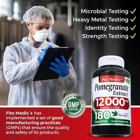 FITO MEDIC´S - FITO MEDIC'S Pomegranate Extract 12,000Mg. 180 Capsulas - The Red Vitamin MX - Suplementos Alimenticios - {{ shop.shopifyCountryName }}