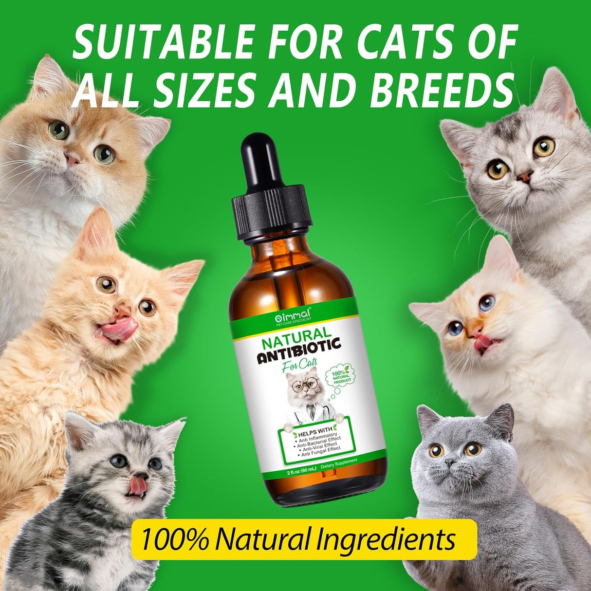Oimmal Cat Natural Antibiotics 2 Fl.Oz.