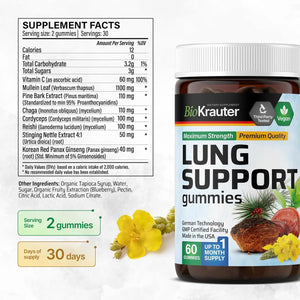 BIOKRAUTER - Bio Krauter Lung Support Gummies 60 Gomitas - The Red Vitamin MX - Suplementos Alimenticios - {{ shop.shopifyCountryName }}