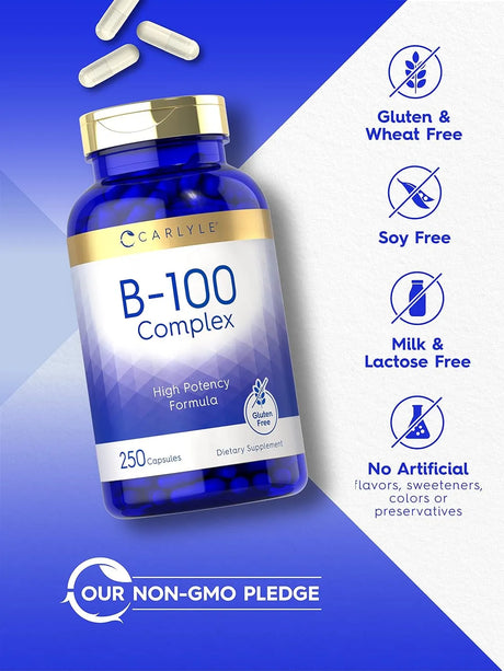 CARLYLE - Carlyle B-100 Complex 250 Capsulas - The Red Vitamin MX - Suplementos Alimenticios - {{ shop.shopifyCountryName }}