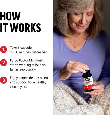 FORCE FACTOR - Force Factor Melatonin 5Mg. 60 Capsulas - The Red Vitamin MX - Suplementos Alimenticios - {{ shop.shopifyCountryName }}