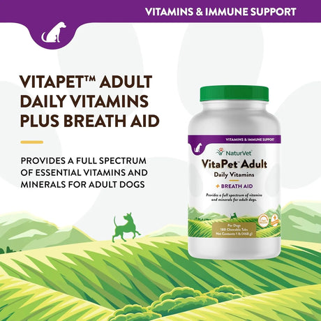 NATURVET - NaturVet VitaPet Adult Daily Vitamins for Dogs 180 Tabletas Masticables - The Red Vitamin MX - Multivitamínicos Para Perros - {{ shop.shopifyCountryName }}