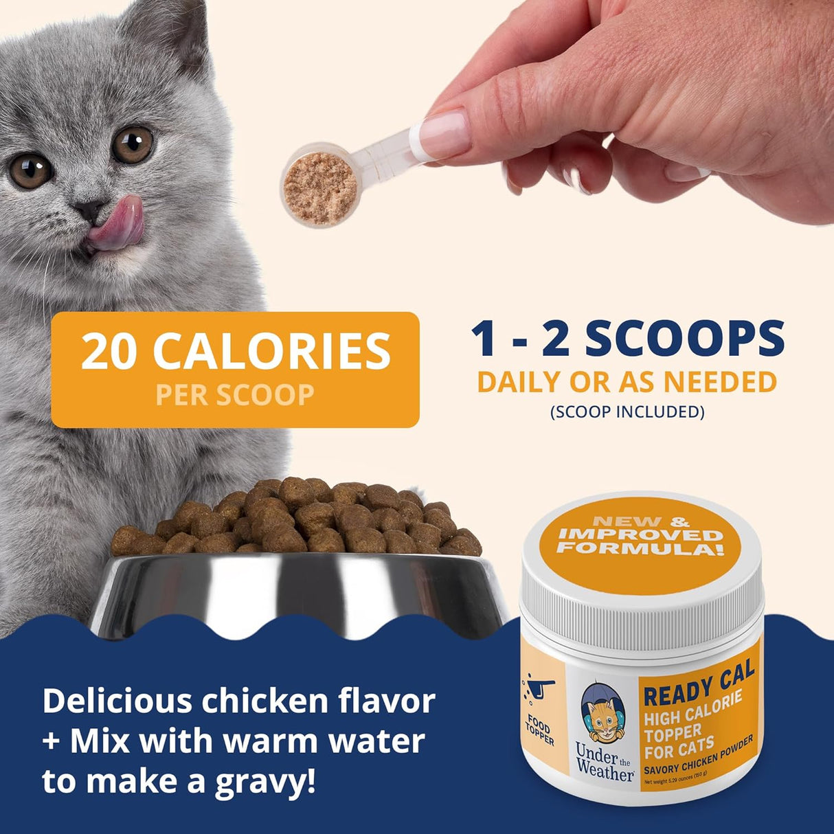 Under the Weather Ready Cal Powder for Cats Chicken Flavor 150Gr.
